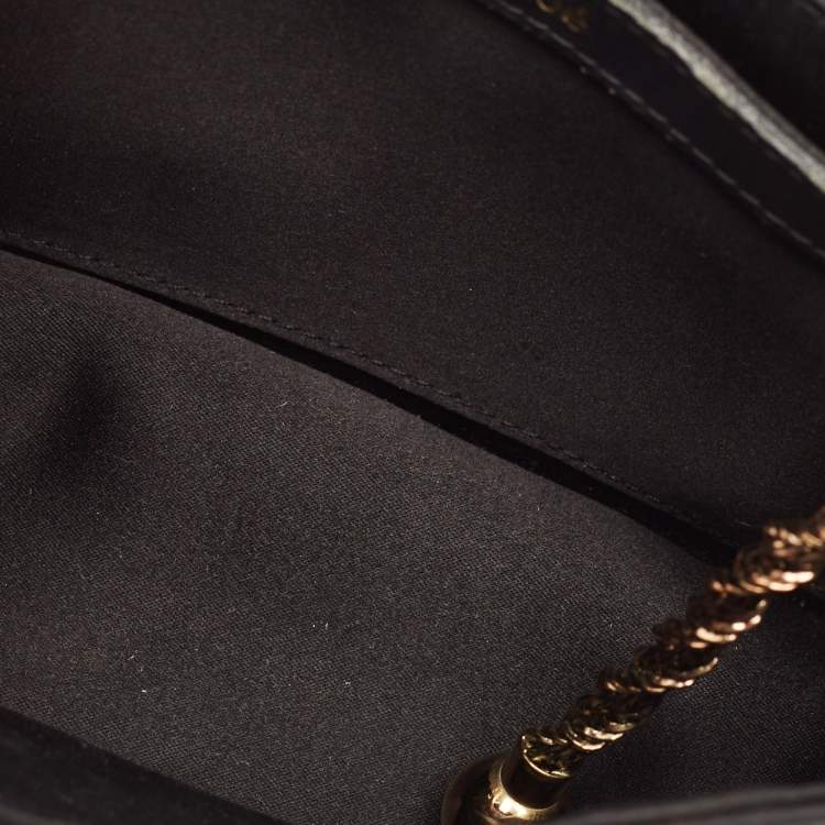 Pre Owned Chloe Black Satin and Patent Leather Mini Sally Shoulder Bag