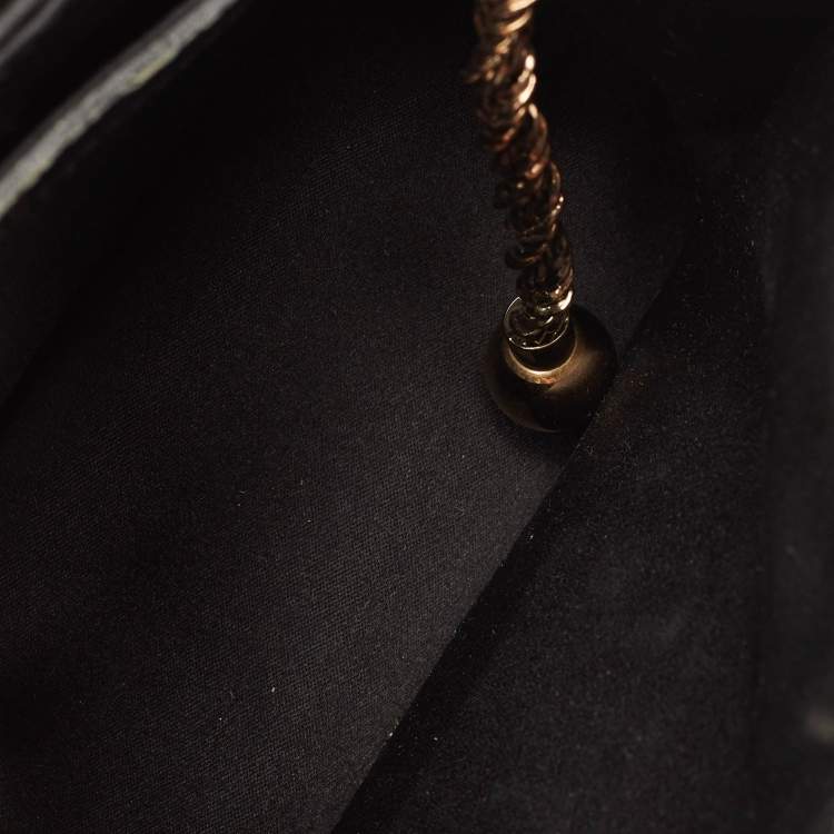 Pre Owned Chloe Black Satin and Patent Leather Mini Sally Shoulder Bag