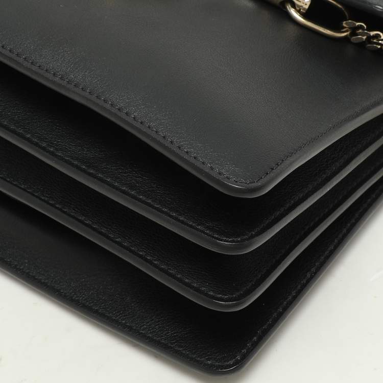 Pre Owned Chloé Black Leather and Suede Small Faye Shoulder Bag