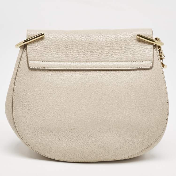 Pre Owned Chloe Light Beige Leather Medium Drew Shoulder Bag