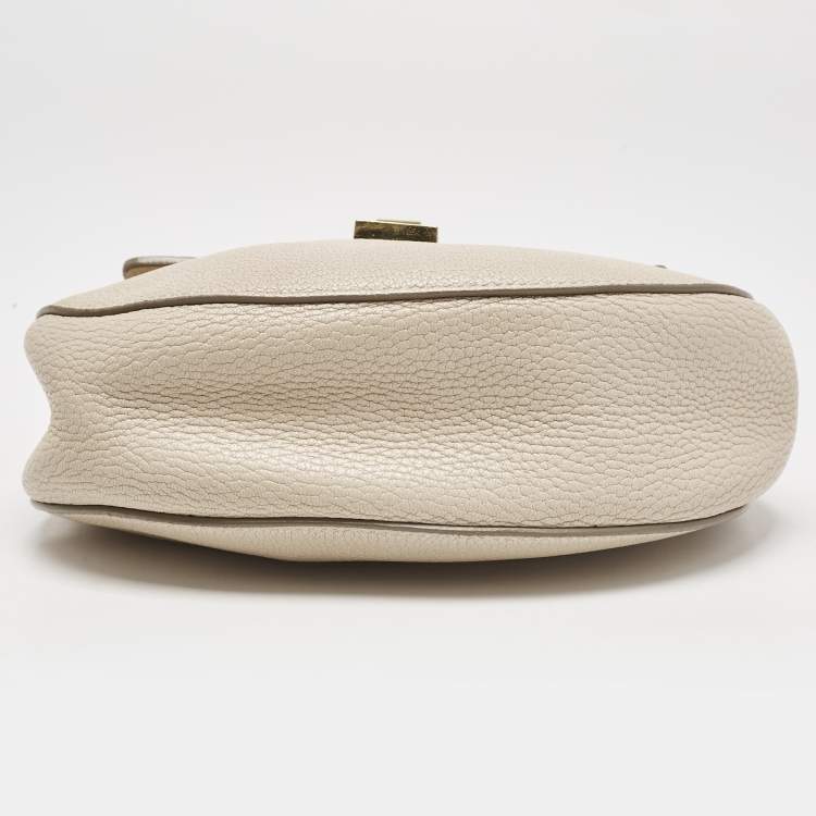 Pre Owned Chloe Light Beige Leather Medium Drew Shoulder Bag