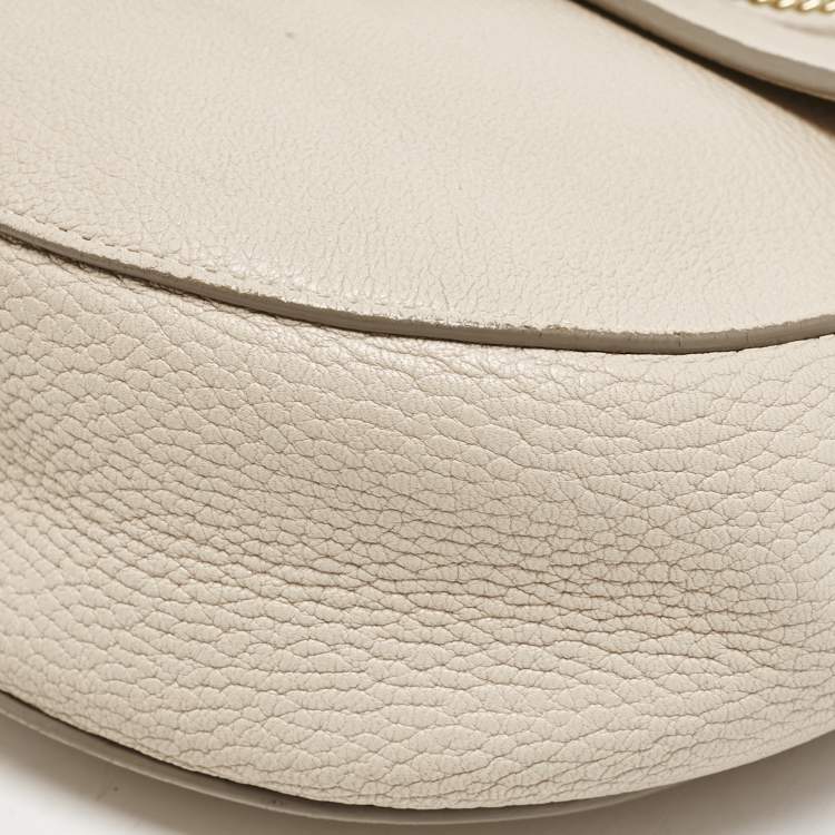 Pre Owned Chloe Light Beige Leather Medium Drew Shoulder Bag