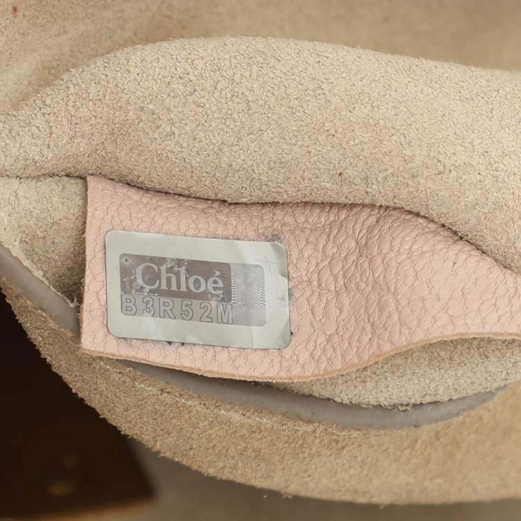 Pre Owned Chloe Peach Leather Nano Drew Shoulder Bag