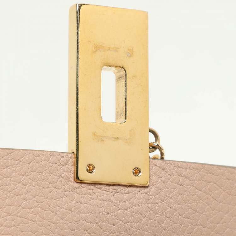 Pre Owned Chloe Peach Leather Nano Drew Shoulder Bag