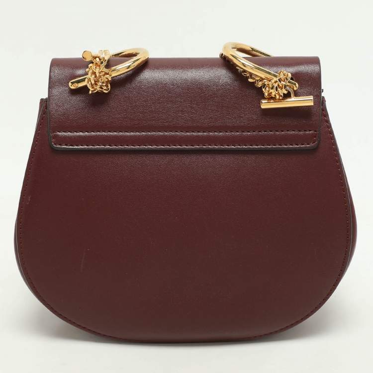 Pre Owned Chloe Dark Brown/Blue Leather and Suede Small Drew Shoulder Bag