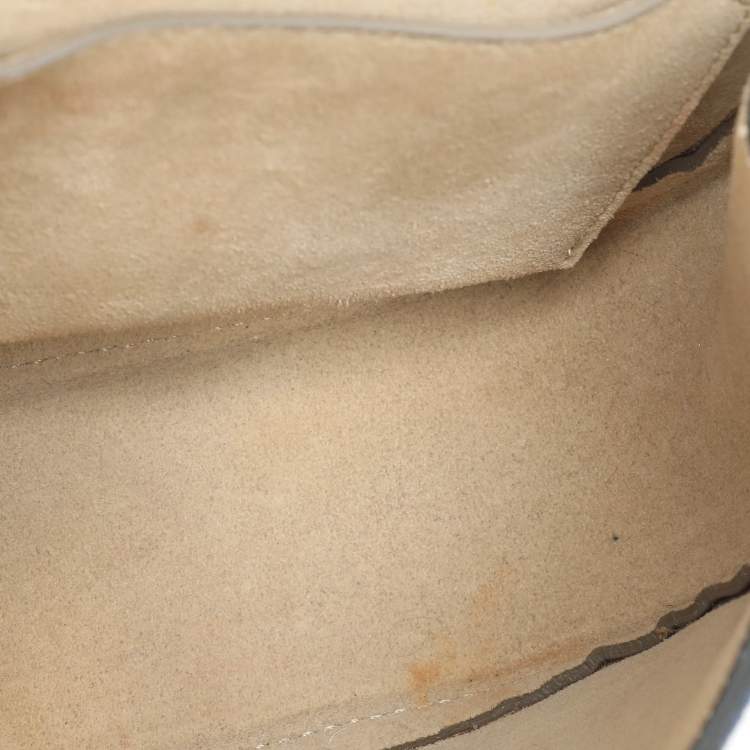 Pre Owned Chloe Dark Brown/Blue Leather and Suede Small Drew Shoulder Bag