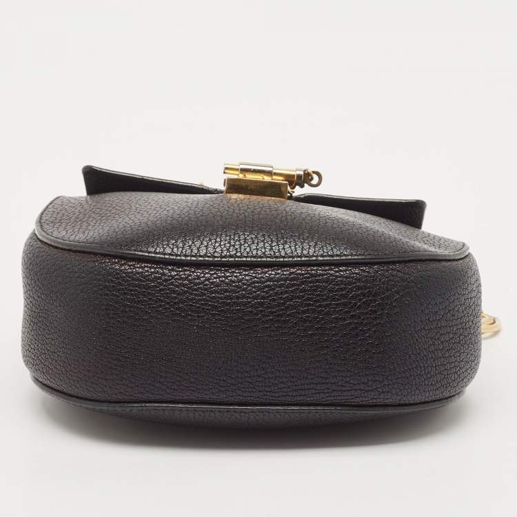 Pre Owned Chloé Black Leather Mini Drew Chian Shoulder Bag