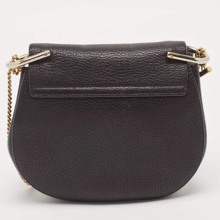Pre Owned Chloé Black Leather Mini Drew Chian Shoulder Bag