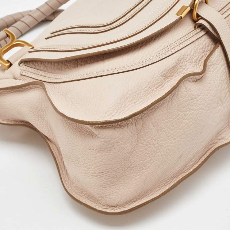 Pre Owned Chloe Off White Grained Leather Marcie Shoulder Bag