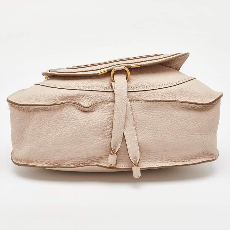 Pre Owned Chloe Off White Grained Leather Marcie Shoulder Bag