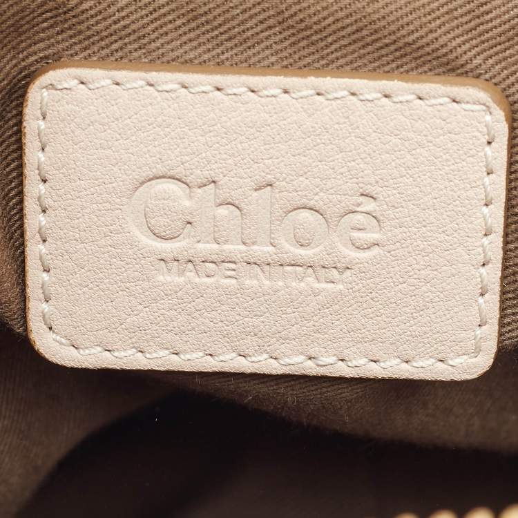 Pre Owned Chloe Off White Grained Leather Marcie Shoulder Bag