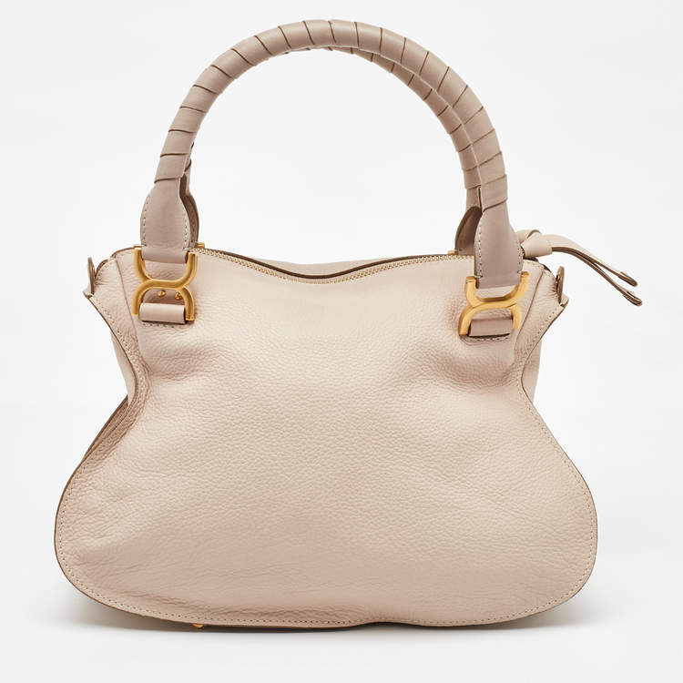 Pre Owned Chloe Off White Grained Leather Marcie Shoulder Bag