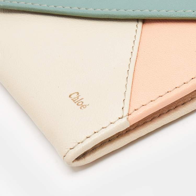 Pre Owned Chloe Multicolor Leather Envelope Continental Wallet