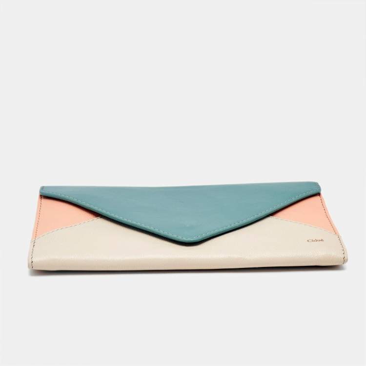 Pre Owned Chloe Multicolor Leather Envelope Continental Wallet