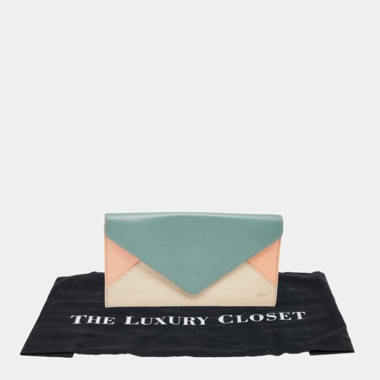 Pre Owned Chloe Multicolor Leather Envelope Continental Wallet