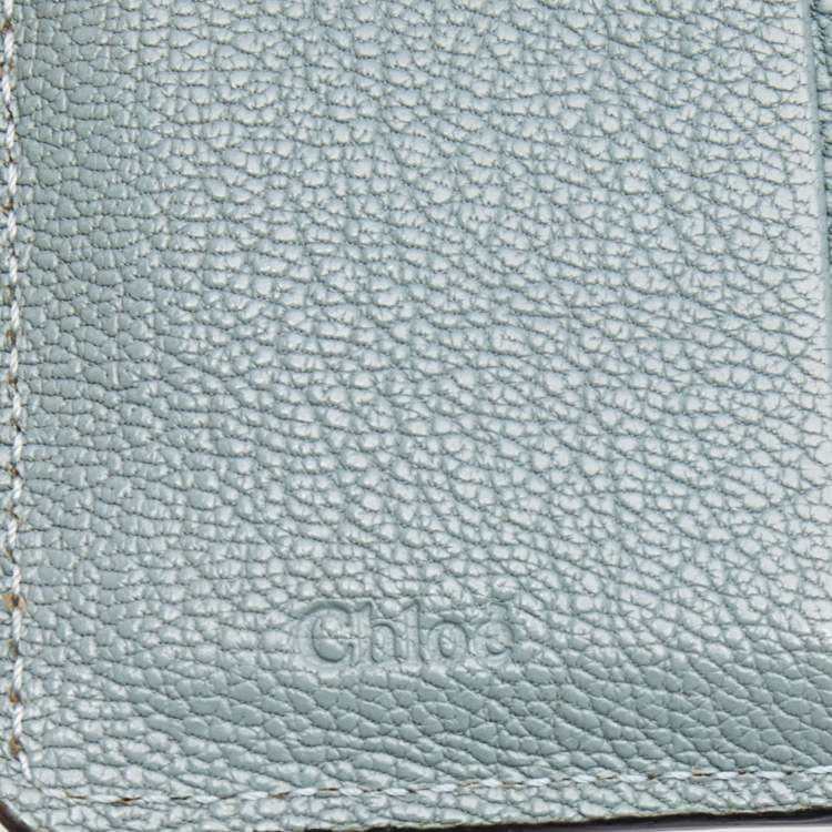 Pre Owned Chloe Light Blue Leather Elsie Compact Wallet