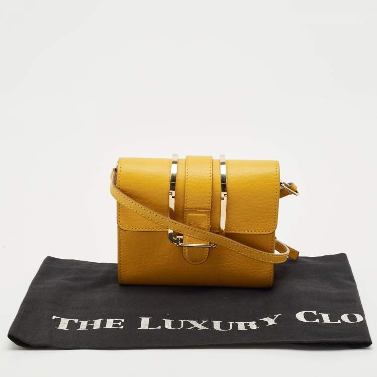 Pre Owned Chloe Yellow Leather Bronte Crossbody Bag
