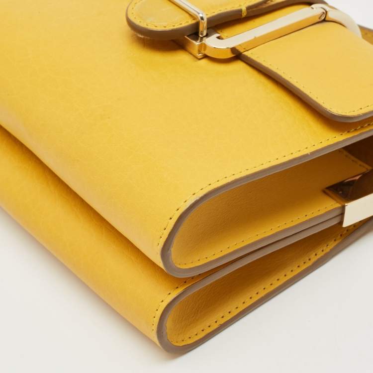 Pre Owned Chloe Yellow Leather Bronte Crossbody Bag