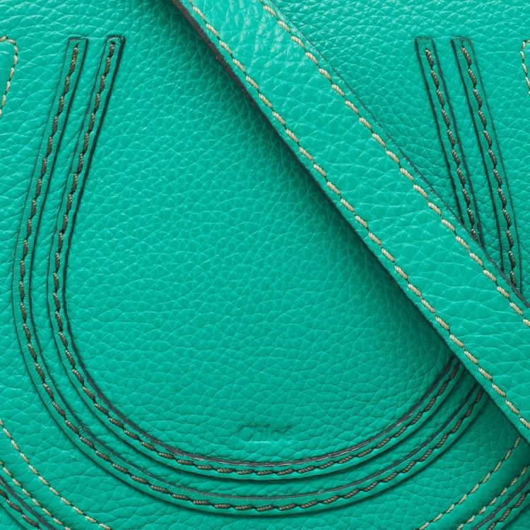 Pre Owned Chloe Light Green Leather Mini Marcie Crossbody Bag