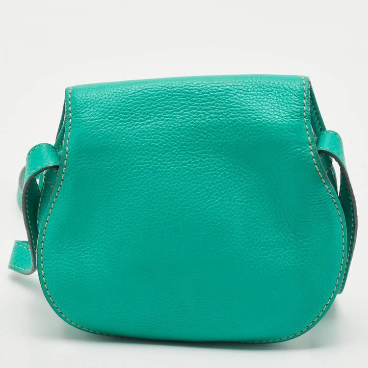 Pre Owned Chloe Light Green Leather Mini Marcie Crossbody Bag