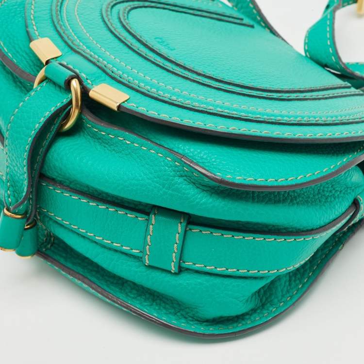 Pre Owned Chloe Light Green Leather Mini Marcie Crossbody Bag