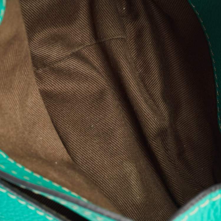 Pre Owned Chloe Light Green Leather Mini Marcie Crossbody Bag