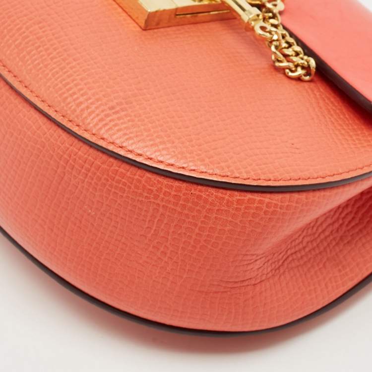 Pre Owned Chloe Red Leather Small Drew Shoulder Bag