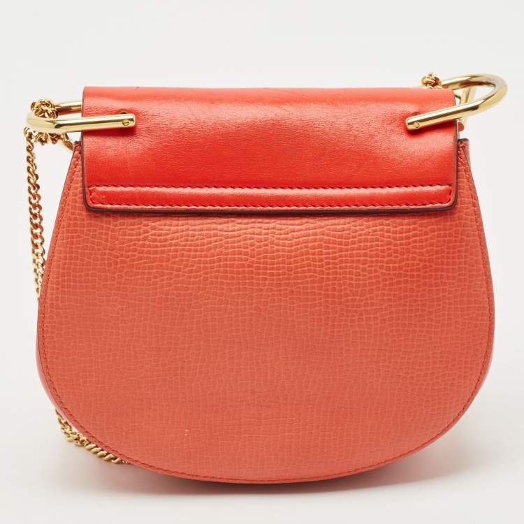 Pre Owned Chloe Red Leather Small Drew Shoulder Bag