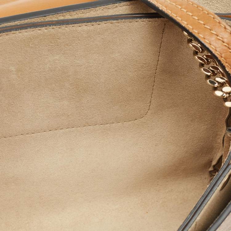 Pre Owned Chloe Brown/Tan Leather and Suede Small Faye Shoulder Bag