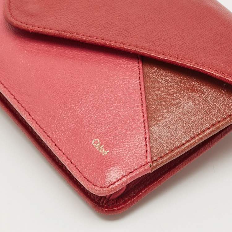 Pre Owned Chloe Multicolor Leather Envelope Flap Chain Clutch