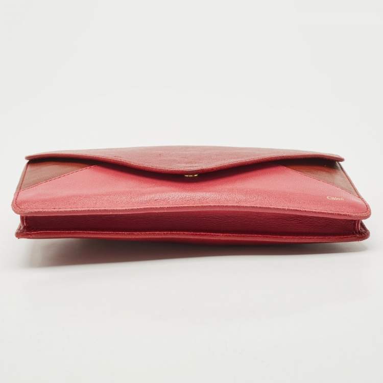 Pre Owned Chloe Multicolor Leather Envelope Flap Chain Clutch