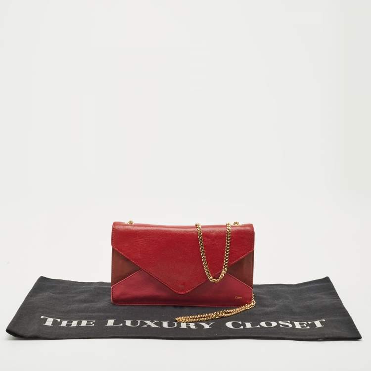 Pre Owned Chloe Multicolor Leather Envelope Flap Chain Clutch