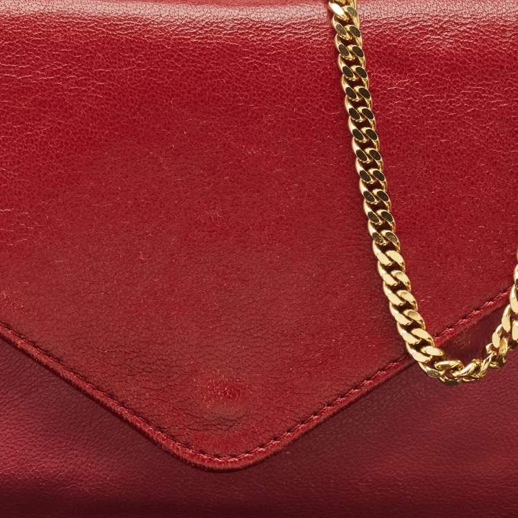 Pre Owned Chloe Multicolor Leather Envelope Flap Chain Clutch