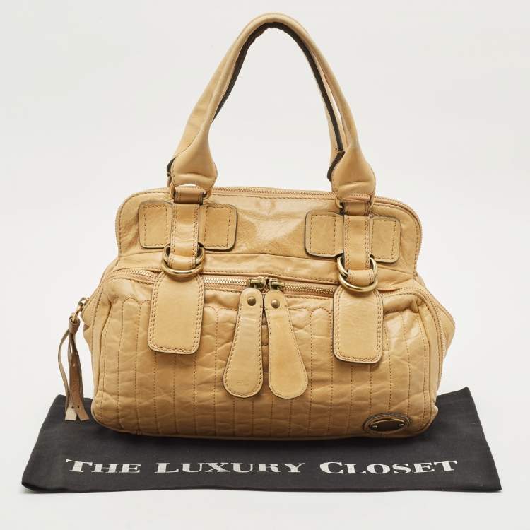 Pre Owned Chloe Tan Leather Bay Satchel
