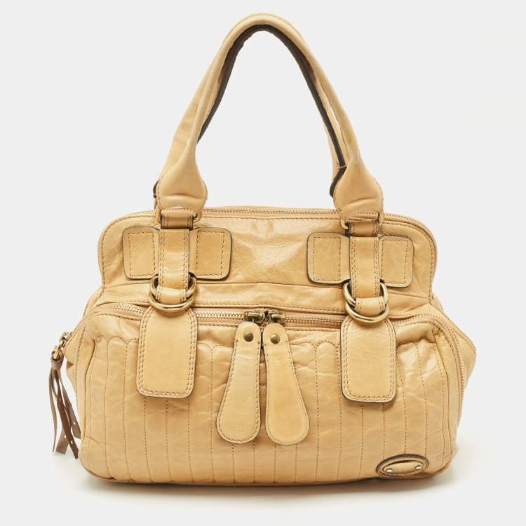 Pre Owned Chloe Tan Leather Bay Satchel