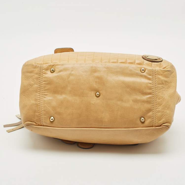 Pre Owned Chloe Tan Leather Bay Satchel