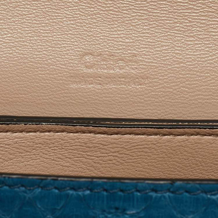 Pre Owned Chloe Blue/Green Leather and Python Small Clare Shoulder Bag