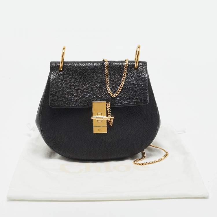 Pre Owned Chloe Black Leather Medium Drew Shoulder Bag