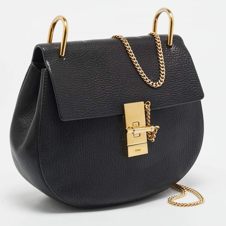 Pre Owned Chloe Black Leather Medium Drew Shoulder Bag