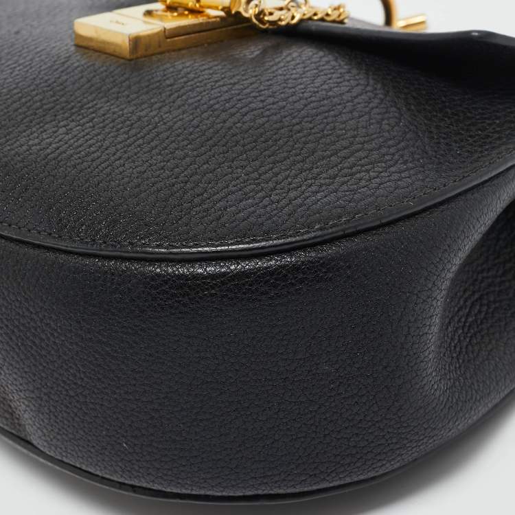 Pre Owned Chloe Black Leather Medium Drew Shoulder Bag