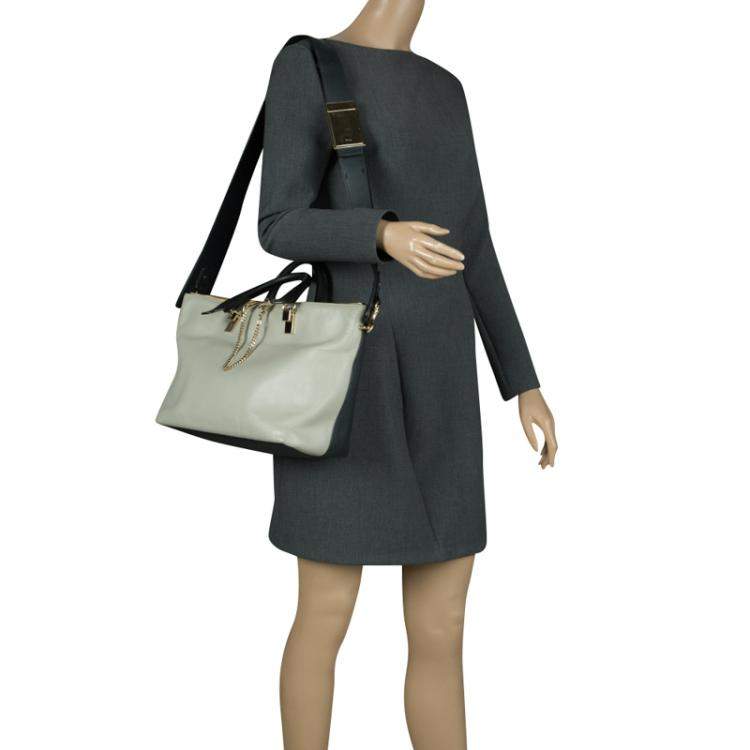 Pre Owned Chloe Black/Beige Leather Medium Baylee Tote