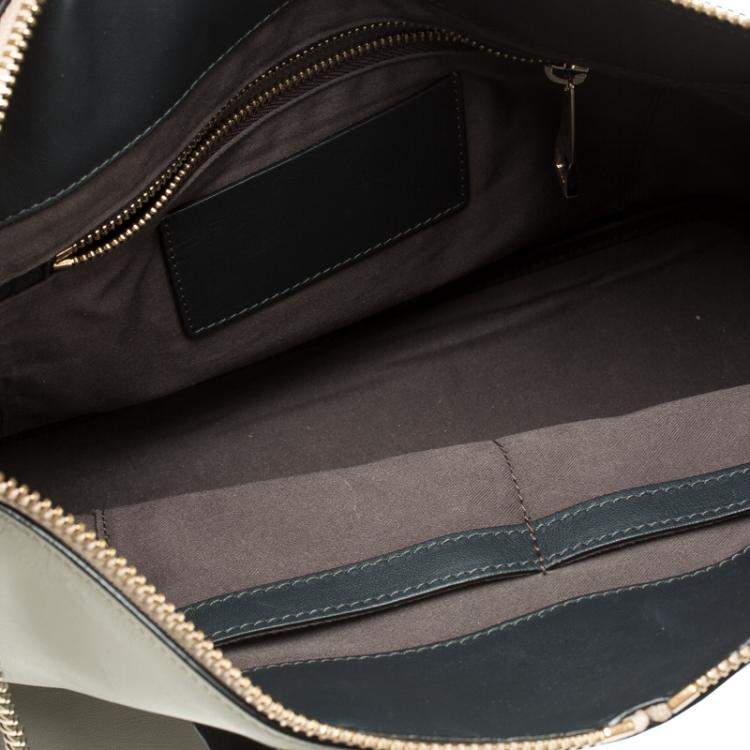 Pre Owned Chloe Black/Beige Leather Medium Baylee Tote