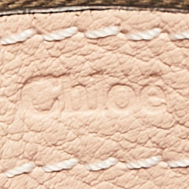 Pre Owned Chloé Peach Leather Mini Marcie Crossbody Bag
