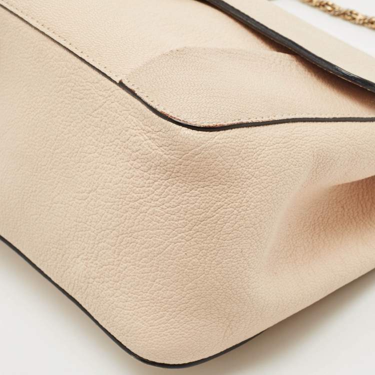 Pre Owned Chloe Peach Leather Medium Elsie Shoulder Bag