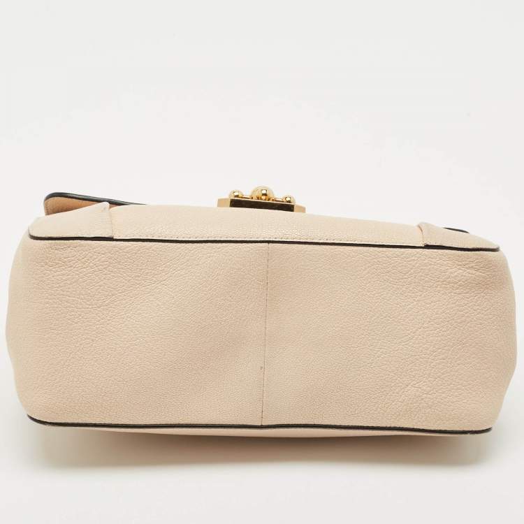Pre Owned Chloe Peach Leather Medium Elsie Shoulder Bag