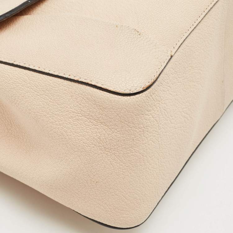 Pre Owned Chloe Peach Leather Medium Elsie Shoulder Bag