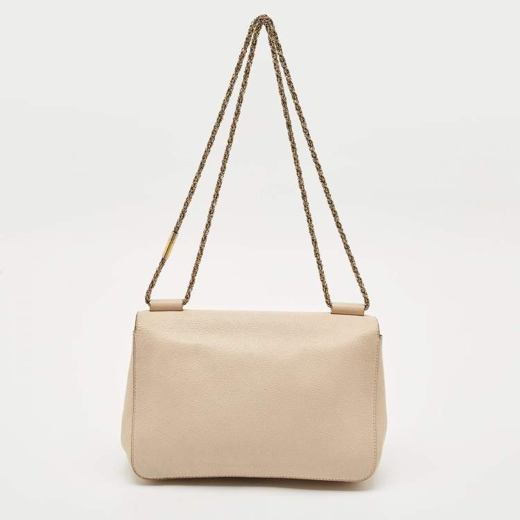 Pre Owned Chloe Peach Leather Medium Elsie Shoulder Bag