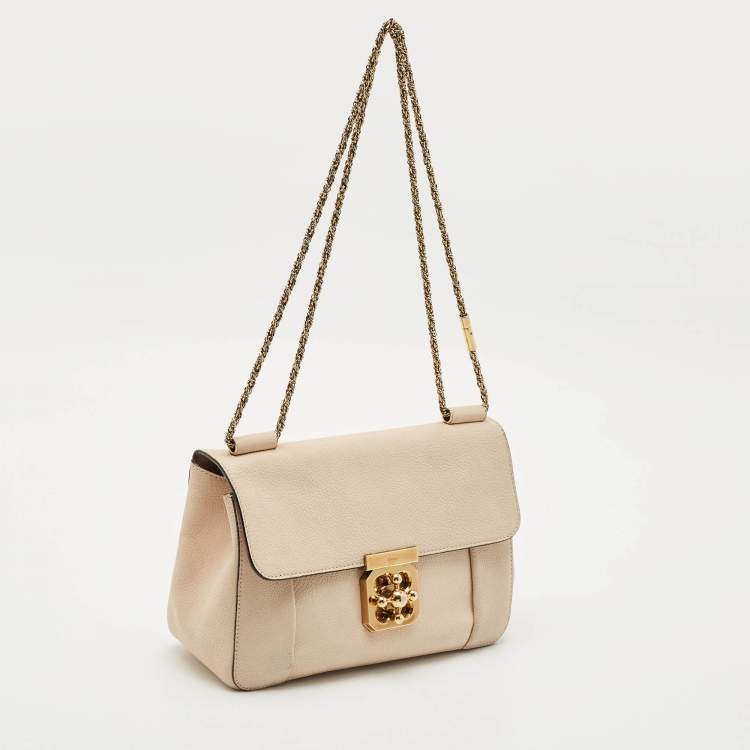 Pre Owned Chloe Peach Leather Medium Elsie Shoulder Bag