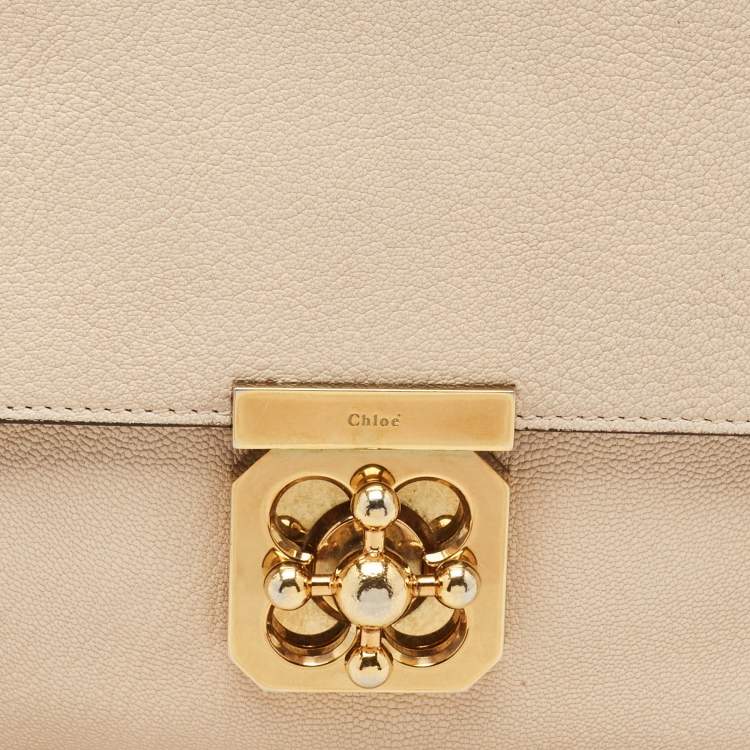Pre Owned Chloe Peach Leather Medium Elsie Shoulder Bag