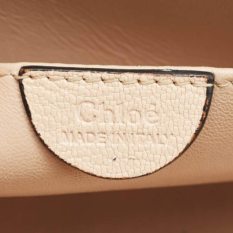 Pre Owned Chloe Peach Leather Medium Elsie Shoulder Bag